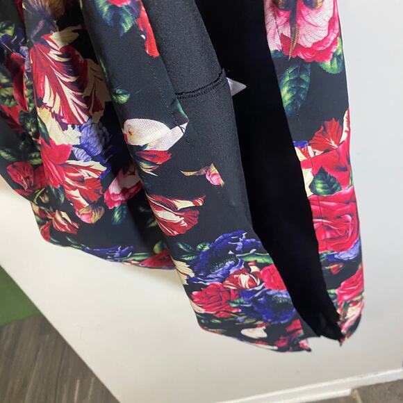 ModCloth Flaunts & Needs Dark Floral Rose Chiffon Keyhole Midi Dress Plus Sz 2X - Picture 10 of 14